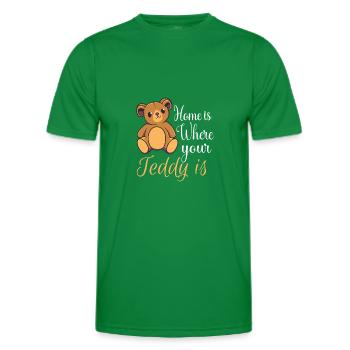 Teddybär : Home is where your Teddy bear is - Männer Funktions-T-Shirt - Kelly Green - Vorne - AI Model Male 178 dark (178cm)