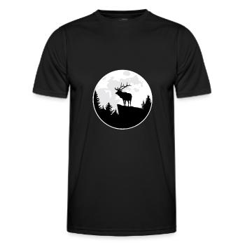 Moose Gift Deer Wild Nature Forest Deer - Men's Functional T-Shirt - black - Front - AI Model Male 178 dark (178cm)