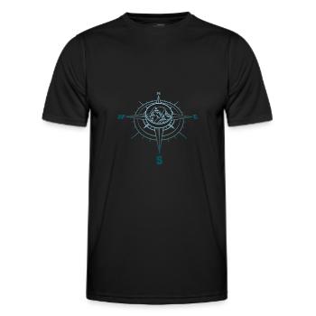 compass - Men's Functional T-Shirt - black - Front - AI Model Male 178 dark (178cm)
