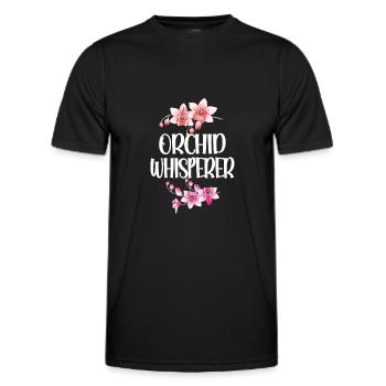 Orchid Whisperer Orchid Lover Plant Mum - Men's Functional T-Shirt - black - Front - AI Model Male 178 dark (178cm)