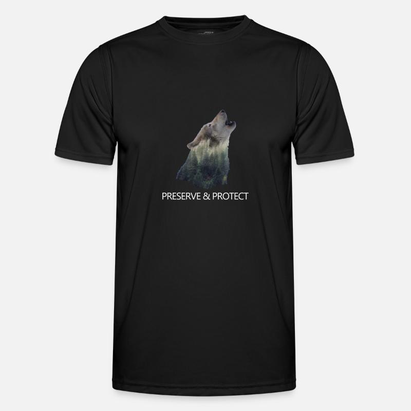Preserve & Protect Wolf Climate Change - Men's Functional T-Shirt - black