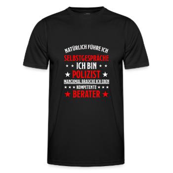 Polizist Lustiger Spruch Polizei Beruf Geschenk - Männer Funktions-T-Shirt - Schwarz - Vorne - AI Model Male 178 dark (178cm)