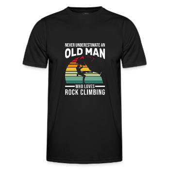 Climbing Old Man Climbing Old Man Gift - Men's Functional T-Shirt - black - Front - AI Model Male 178 dark (178cm)