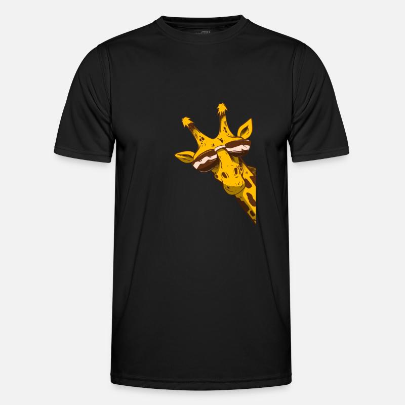 Coole Giraffe mit Sonnenbrille - Männer Funktions-T-Shirt - Schwarz