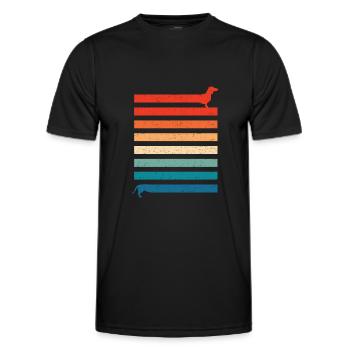 Funny Long Dachshund Dachshund Dogs vintage - Men's Functional T-Shirt - black - Front - AI Model Male 178 dark (178cm)