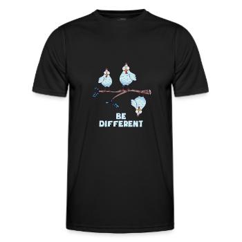 BE DIFFERENT - Männer Funktions-T-Shirt - Schwarz - Vorne - AI Model Male 178 dark (178cm)