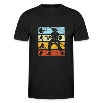 Firefighter Firefighter Firefighter Retro - Men's Functional T-Shirt - black - Front - AI Model Male 178 dark (178cm)