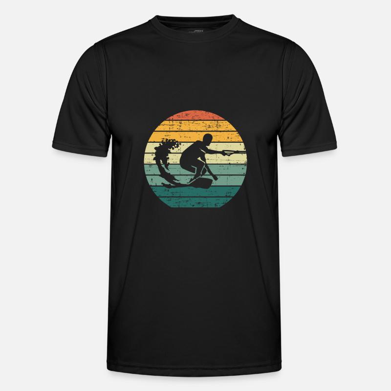 Retro Wakeboard Sunset Wakeboarder Wakeboarding - Men's Functional T-Shirt - black