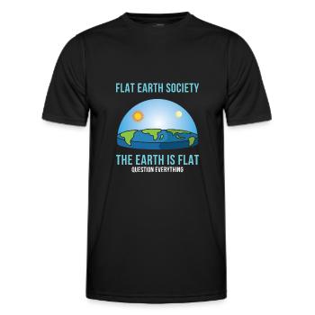Flat Earth Society Plat Terre Modèle de carte - T-shirt sport Homme - noir - Devant - AI Model Male 178 dark (178cm)