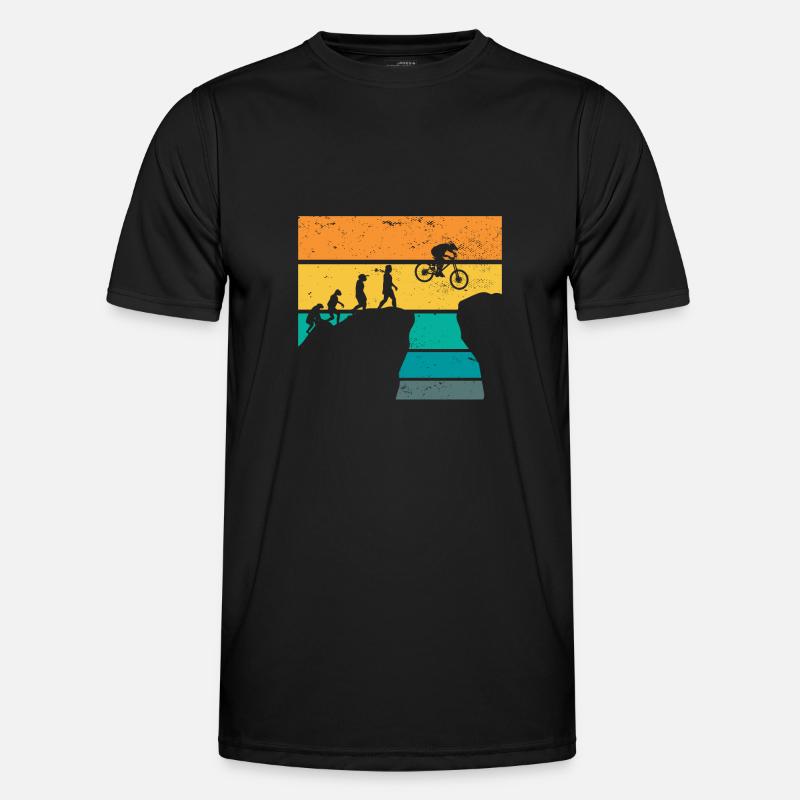 MTB Evolution Bike Mountain - Men's Functional T-Shirt - black