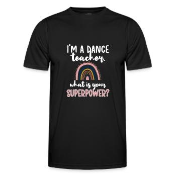 Professeur de danse Reconnaissance Professeur de danse Cours de danse - T-shirt sport Homme - noir - Devant - AI Model Male 178 dark (178cm)