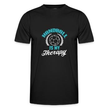 therapy handball - Men's Functional T-Shirt - black - Front - AI Model Male 178 dark (178cm)