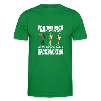 Les riches ont la thérapie Nous sommes routards - T-shirt sport Homme - vert - Devant - AI Model Male 178 dark (178cm)