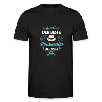 hausmeister - Männer Funktions-T-Shirt - Schwarz - Vorne - AI Model Male 178 dark (178cm)