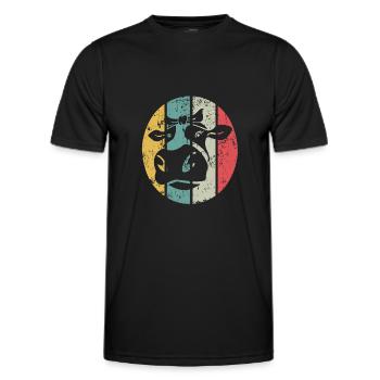 Vaches laitières Agricultrice agriculteur agriculteur vache - T-shirt sport Homme - noir - Devant - AI Model Male 178 dark (178cm)