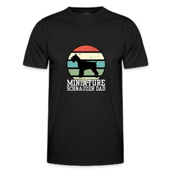 Miniature Schnauzer Dad I Retro Schnauzer Dad - Männer Funktions-T-Shirt - Schwarz - Vorne - AI Model Male 178 dark (178cm)