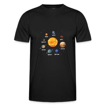 Sonnensystem Planeten Planètes du système solaire - T-shirt sport Homme - noir - Devant - AI Model Male 178 dark (178cm)