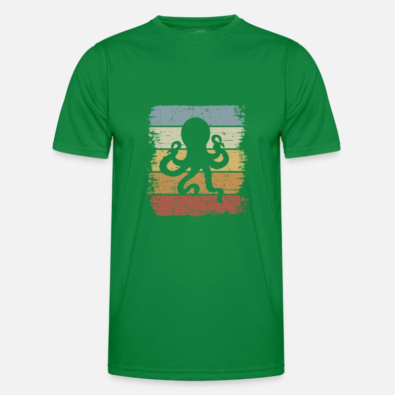 Retro Octopus Männer Funktions-T-Shirt