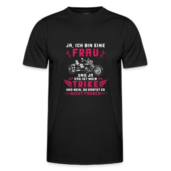 Trike Dreirad Trikefahrerin Spruch Motorradfahrer - Männer Funktions-T-Shirt - Schwarz - Vorne - AI Model Male 178 dark (178cm)