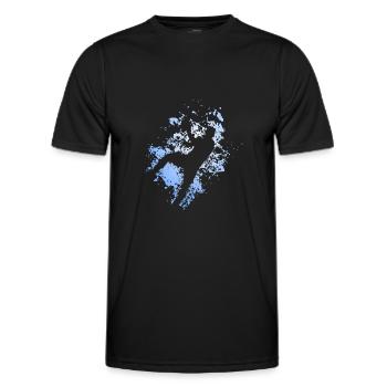 Handball Sprungwurf Handballspieler Kreisläufer - Männer Funktions-T-Shirt - Schwarz - Vorne - AI Model Male 178 dark (178cm)