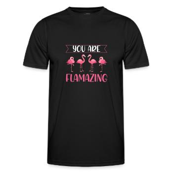 Flamingo Flamingo Geschenk - Männer Funktions-T-Shirt - Schwarz - Vorne - AI Model Male 178 dark (178cm)