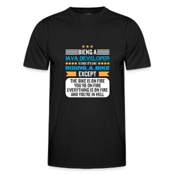 Java Developer - Männer Funktions-T-Shirt - Schwarz - Vorne - AI Model Male 178 dark (178cm)