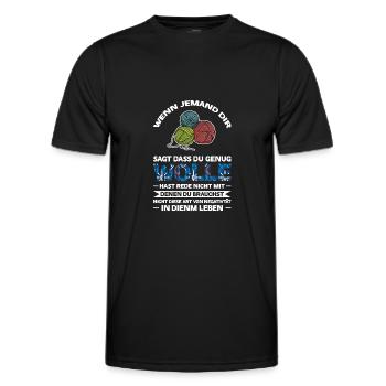Häkeln Häklerin Handarbeit Geschenk - Männer Funktions-T-Shirt - Schwarz - Vorne - AI Model Male 178 dark (178cm)