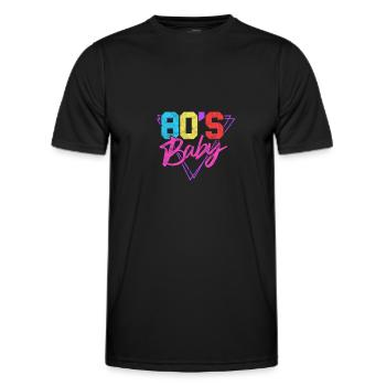 80er Jahre - Männer Funktions-T-Shirt - Schwarz - Vorne - AI Model Male 178 dark (178cm)