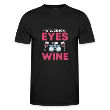 Opticien optométriste ophtalmique yeux médecin profession - T-shirt sport Homme - noir - Devant - AI Model Male 178 dark (178cm)
