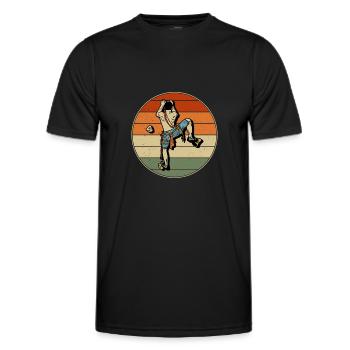 Escalade de la roche Indoor Retro Alpiniste - T-shirt sport Homme - noir - Devant - AI Model Male 178 dark (178cm)