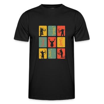 Retro Archer Vintage Archery Archery - Men's Functional T-Shirt - black - Front - AI Model Male 178 dark (178cm)