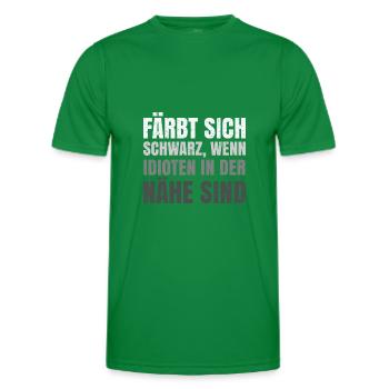Färbt sich schwarz wenn Idioten in der Nähe sind - Männer Funktions-T-Shirt - Kelly Green - Vorne - AI Model Male 178 dark (178cm)