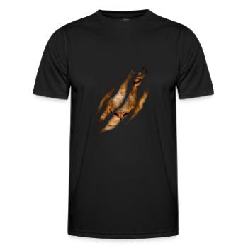 Lion Claw Cat Safari King - Men's Functional T-Shirt - black - Front - AI Model Male 178 dark (178cm)