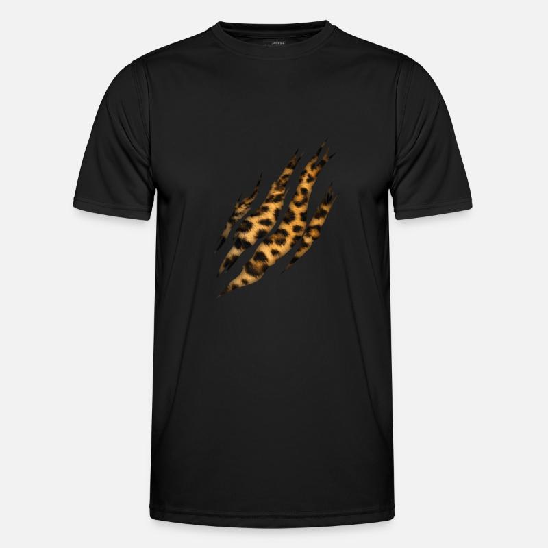 Claw Leopard Fur Pattern - Men's Functional T-Shirt - black