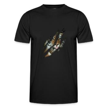Funny Tiger Safari Animal Cat - Men's Functional T-Shirt - black - Front - AI Model Male 178 dark (178cm)