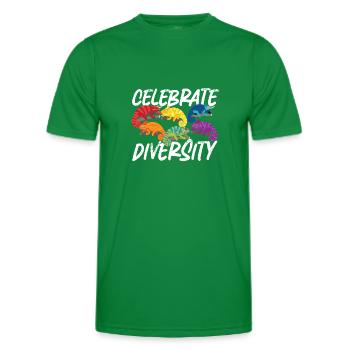 Chameleon Celebrate Diversity - Männer Funktions-T-Shirt - Kelly Green - Vorne - AI Model Male 178 dark (178cm)