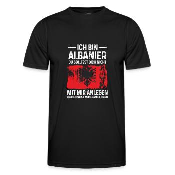 Albanier Albanien Albanien Flagge Geschenk - Männer Funktions-T-Shirt - Schwarz - Vorne - AI Model Male 178 dark (178cm)