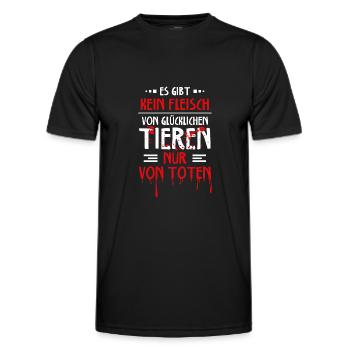 Animal Cruelty Vegan Happy Animals Saying - Men's Functional T-Shirt - black - Front - AI Model Male 178 dark (178cm)