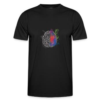 brain - Men's Functional T-Shirt - black - Front - AI Model Male 178 dark (178cm)