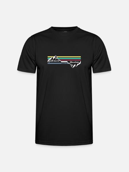 Tro kan flytte bjerge - kristne gaver - Funktionsshirt til herrer - sort