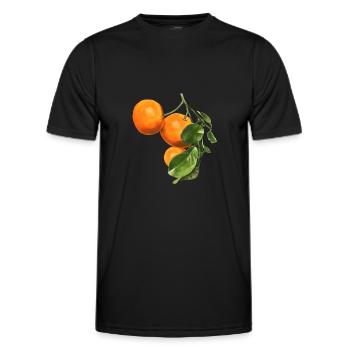 Orange Kunst Botanical Lebensmittel Gärtner - Männer Funktions-T-Shirt - Schwarz - Vorne - AI Model Male 178 dark (178cm)
