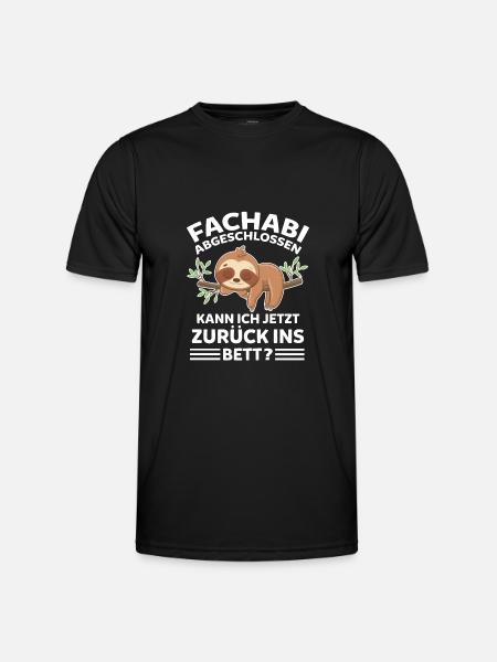 Faultier Gymnasium Abschluss Schüler Gymnasiast Fa - Männer Funktions-T-Shirt - Schwarz