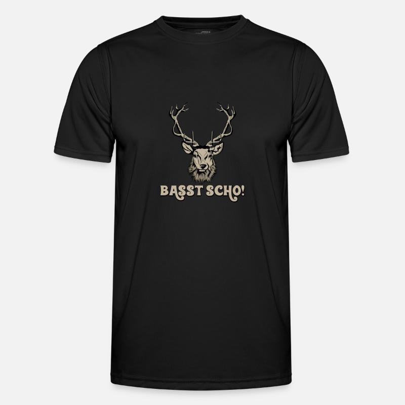 Basst Scho Geweih, Jagen, Jäger Männer Funktions-T-Shirt