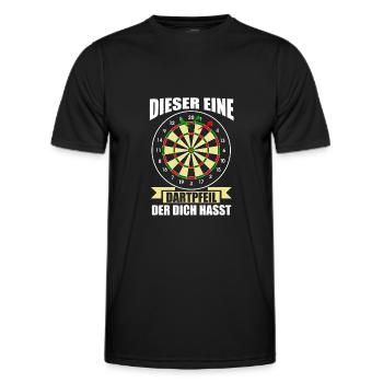 Darts Dartpfeil Dartboard Geschenk - Männer Funktions-T-Shirt - Schwarz - Vorne - AI Model Male 178 dark (178cm)