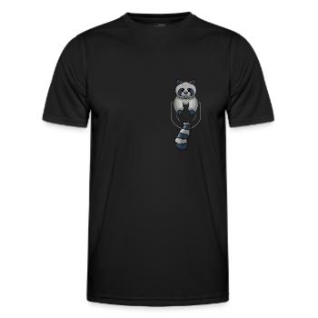 Raccoon Pocket Breast Pocket Raccon Chest Pocket - Men's Functional T-Shirt - black - Front - AI Model Male 178 dark (178cm)