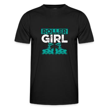 roller girl inline skate - T-shirt sport Homme - noir - Devant - AI Model Male 178 dark (178cm)