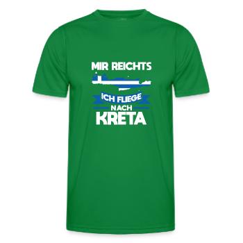 Kreta Urlaub Griechische Flagge Geschenk - Männer Funktions-T-Shirt - Kelly Green - Vorne - AI Model Male 178 dark (178cm)