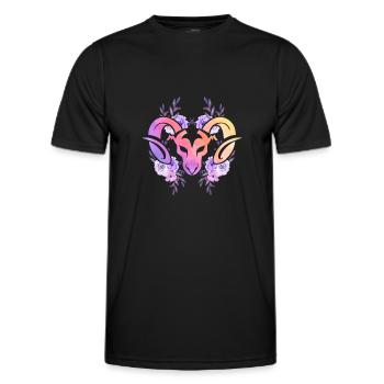 Bélier Signe astrologique Horoscope Astrologie - T-shirt sport Homme - noir - Devant - AI Model Male 178 dark (178cm)