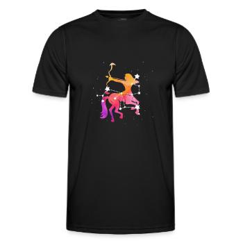 Sagittaire Signe astrologique Horoscope Astrologie - T-shirt sport Homme - noir - Devant - AI Model Male 178 dark (178cm)