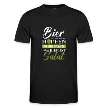 Bier Ist Aus Hopfen Hopfen Ist Eine Pflanze Also - Männer Funktions-T-Shirt - Schwarz - Vorne - AI Model Male 178 dark (178cm)